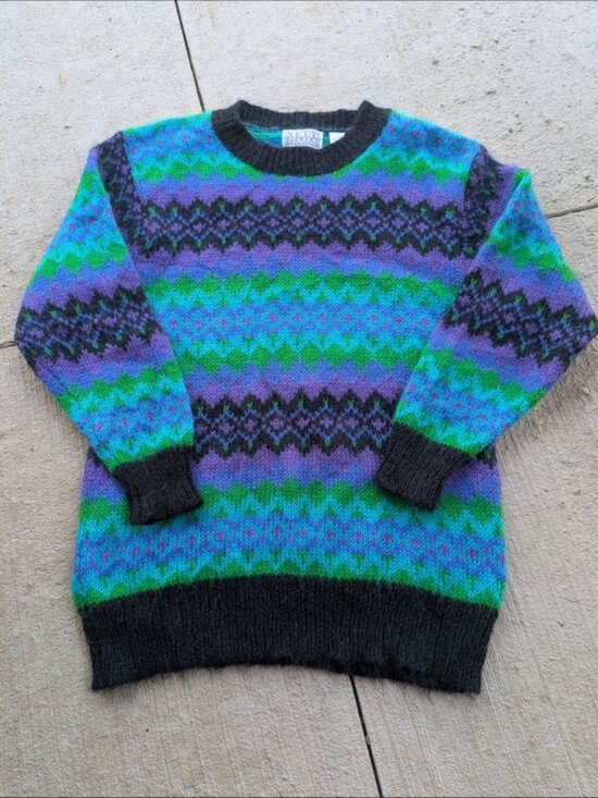 Nell Flowers Sweaters - Nell Flowers By J.G. Hook Vintage Mohair Winter Ice Sweater‎ Size Medium